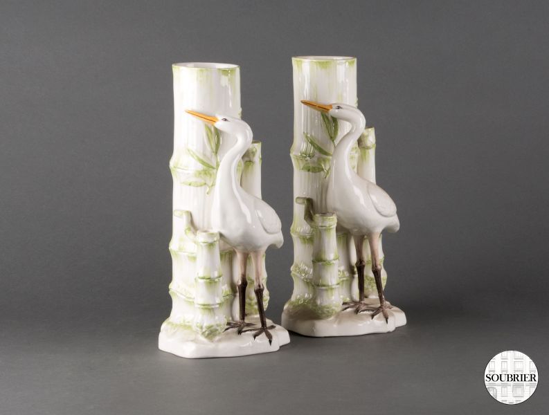 Stork vases