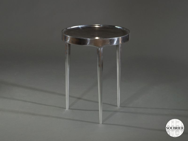 Table basse ronde en alu.