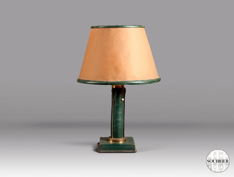 Kirby Beard lamp green leather