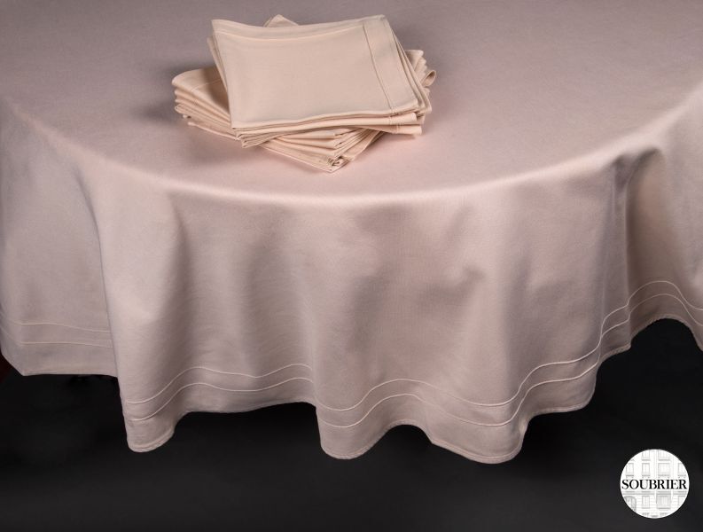 Nappe ronde en coton taupe