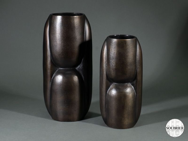 Vase alu patine noire