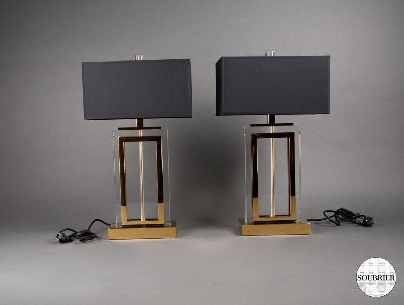 Glass and gold-plated lamps