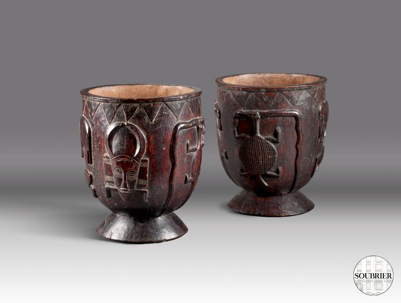 Cache-pots africains en bois