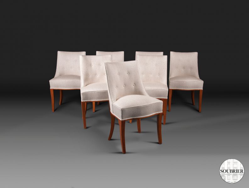 Set of 7 beige gondola chairs