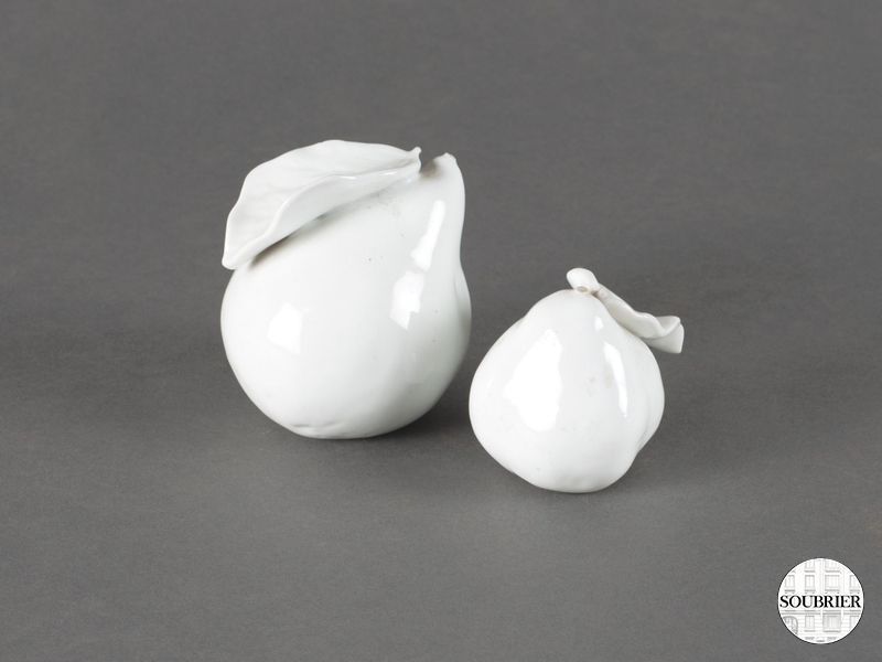 Poire GM en porcelaine blanche