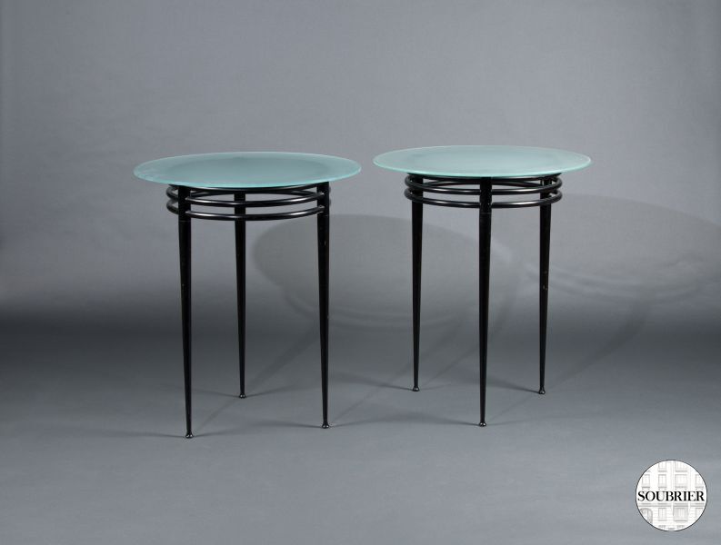 Pedestal tables by Mourgue