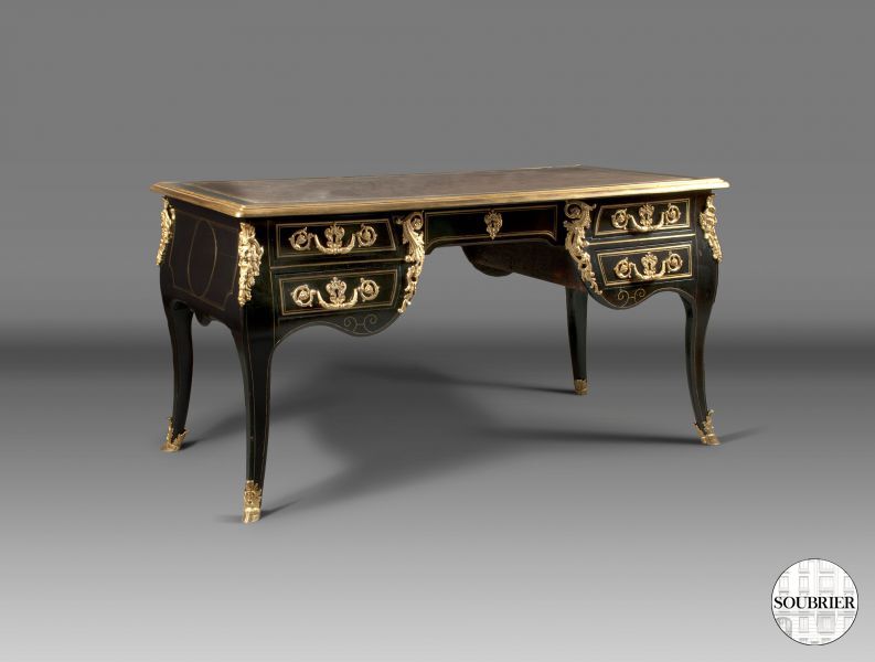 Bureau noir et bronze Louis XV