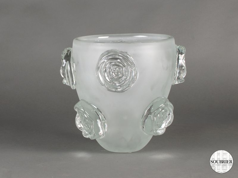 vase en verre grosses marguerittes