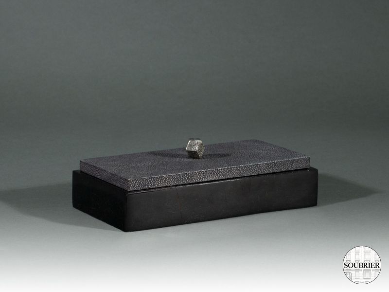 Coffret rectangulaire en galuchat gris