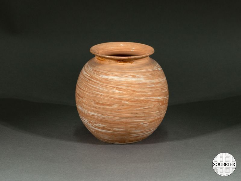 Vase boule terre cui