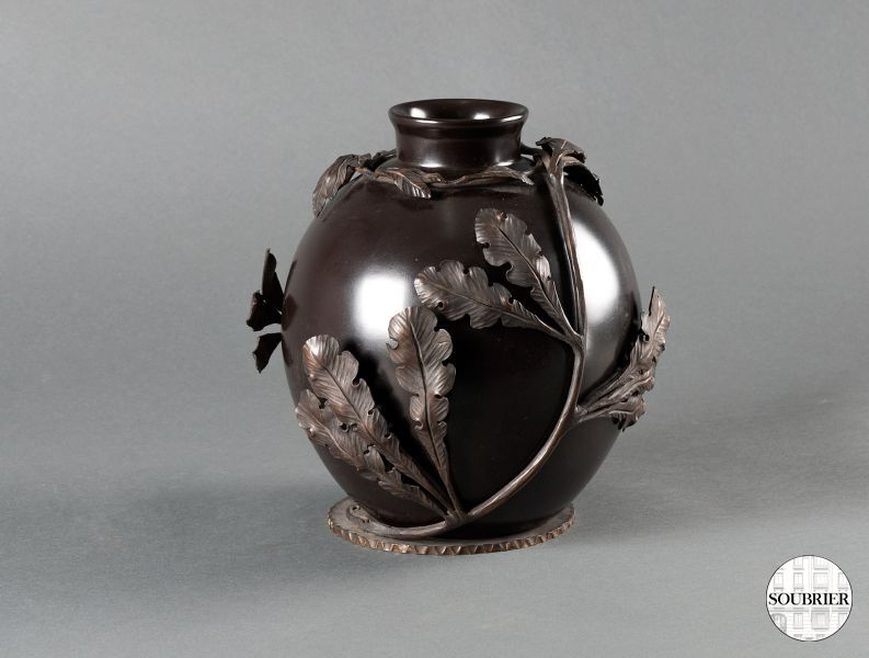 Black ceramic vase