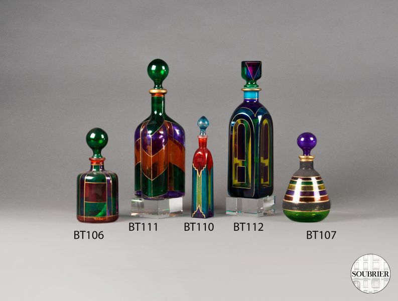 Polychrome Venetian bottles