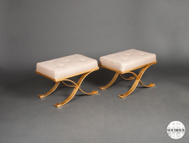 two gilted stool