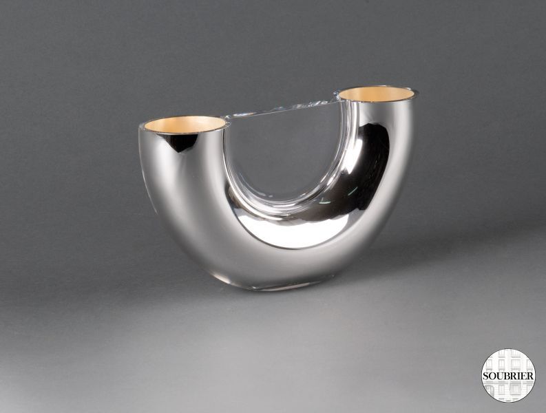 Silvered modern vase