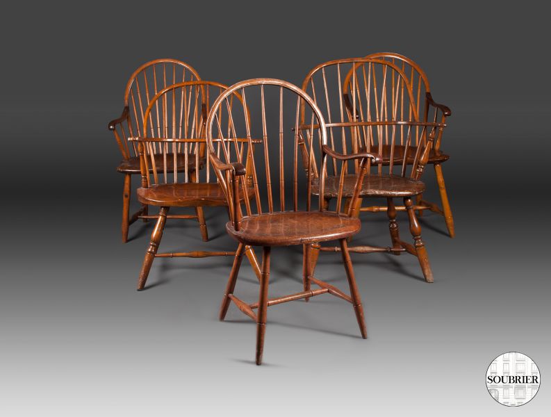 6 Windsor armchairs