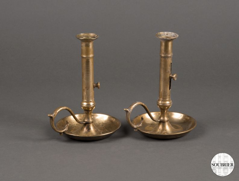 Pair of copper candlesticks