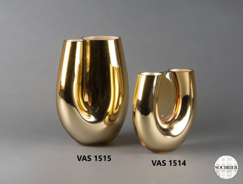 Golden modern vases