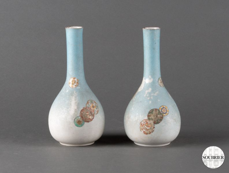 Blue china vases