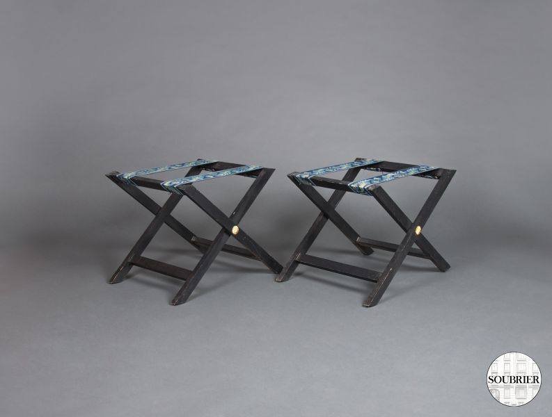 Pair of wood luggage racks