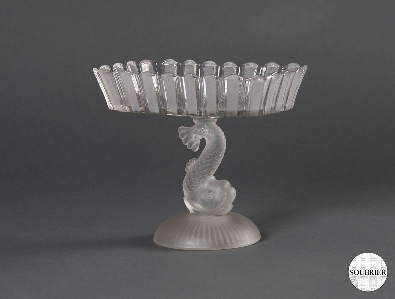 Dolphin Lalique glass bowl