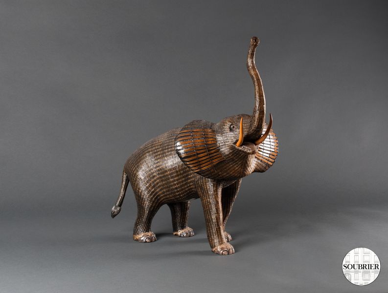 Elephant woven rattan