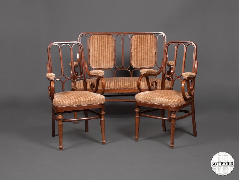 Velvet Thonet living room suite