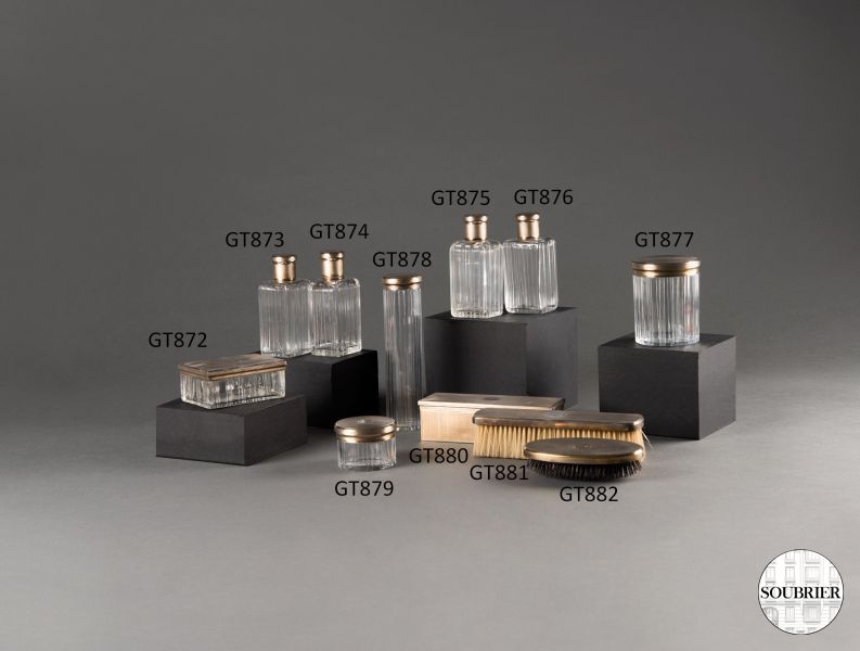 Garniture de toilette cristal argent