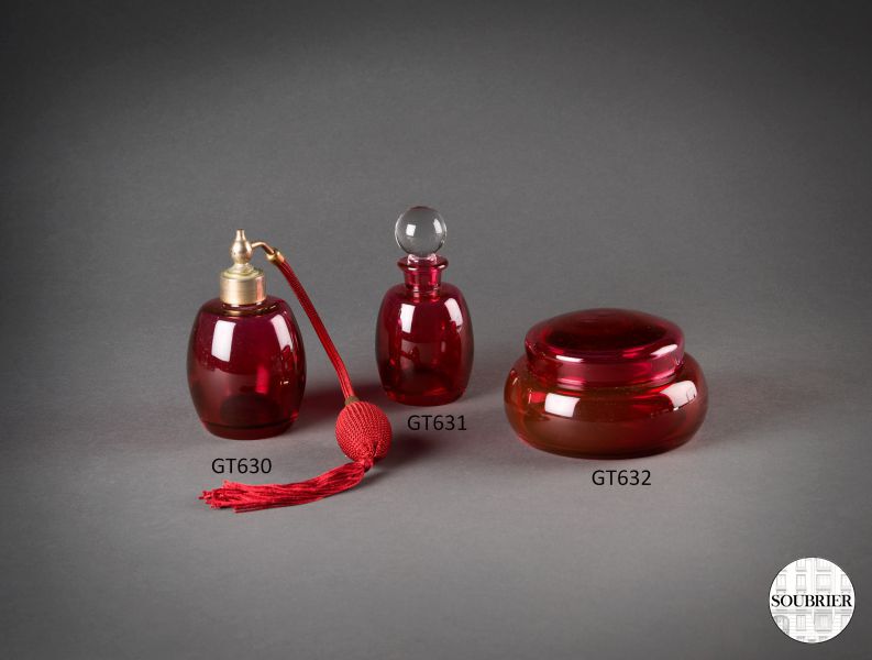 Red crystal toilet set