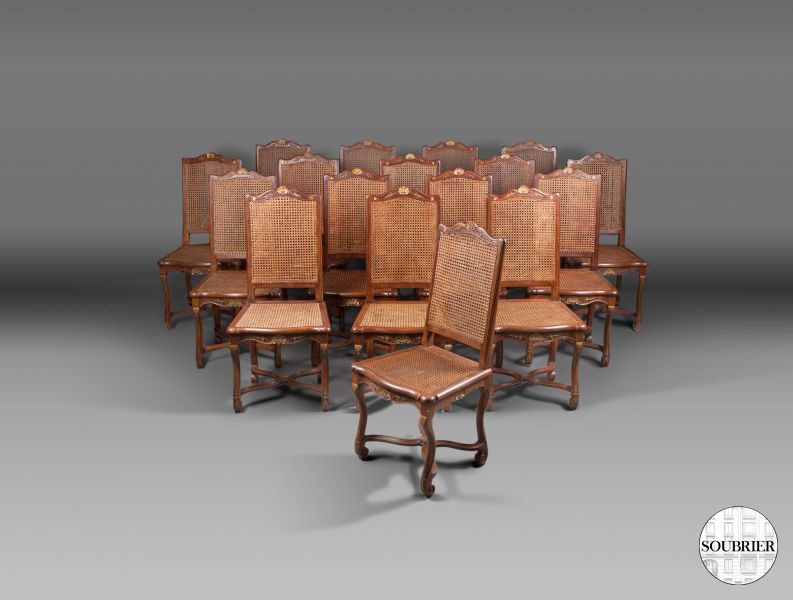 17 Regency cane chairs
