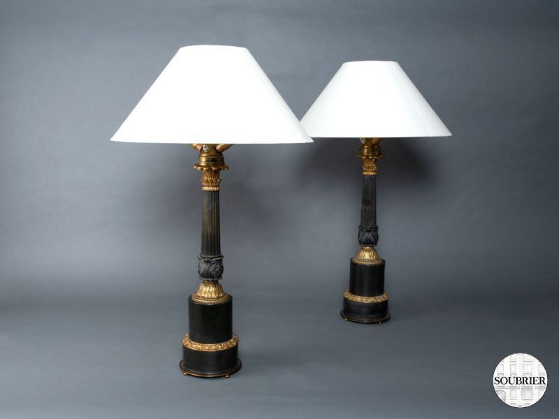 fluted column kerosene lamps