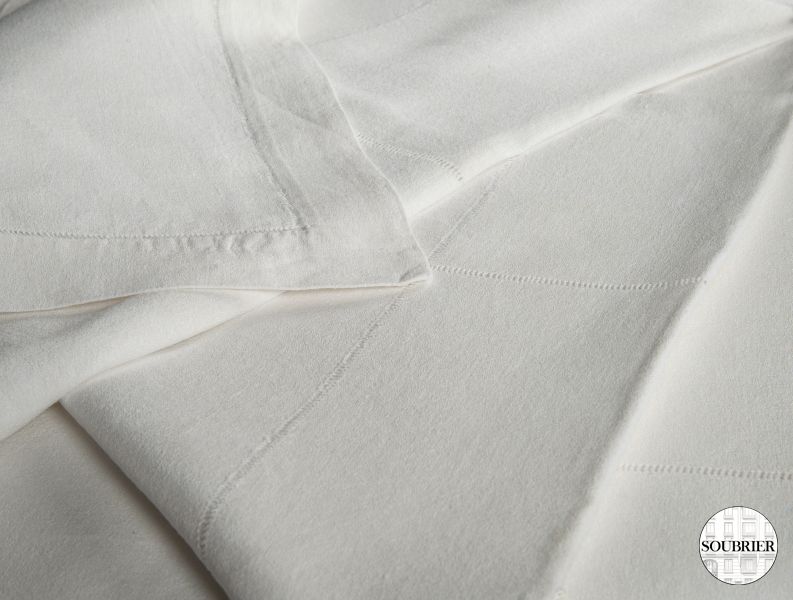 White rectangular linen tablecloth