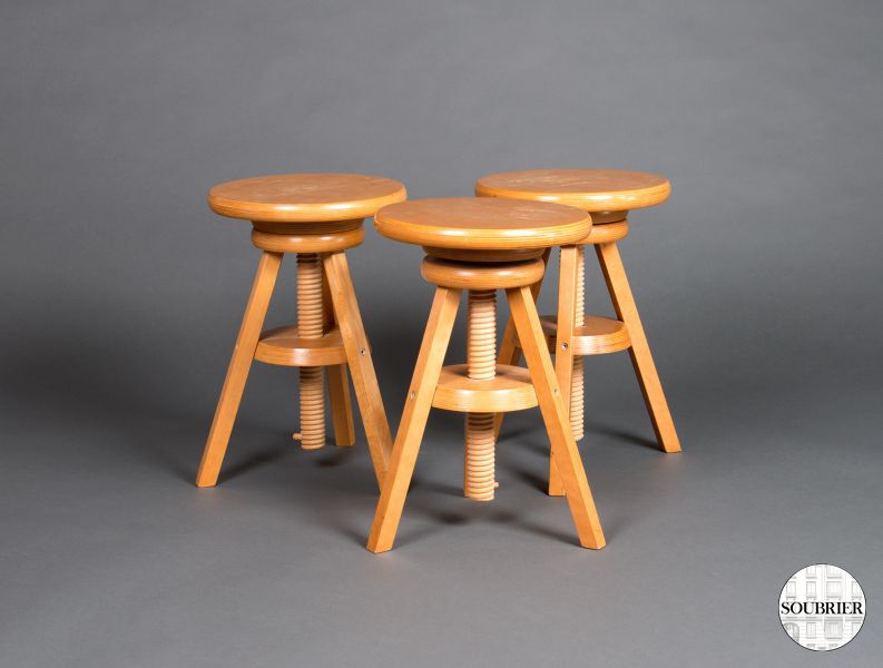 Wooden screw stools