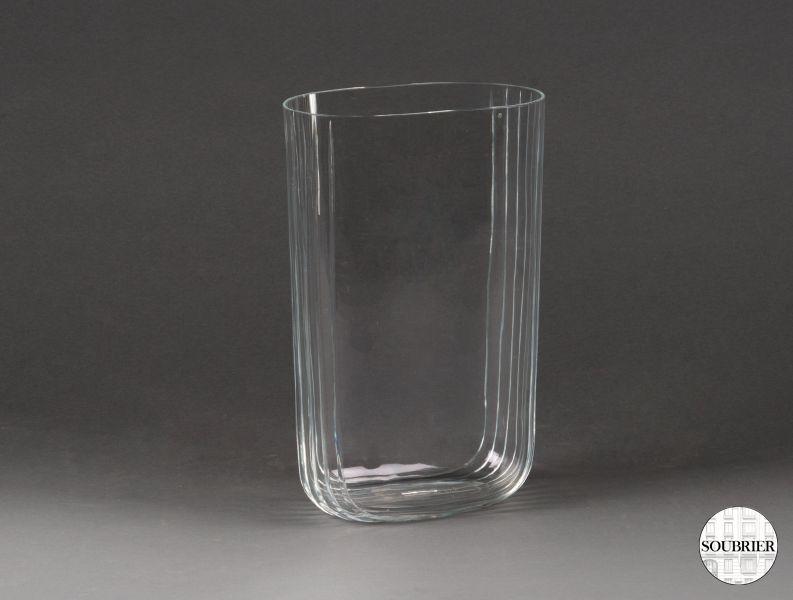 Oval glass vase