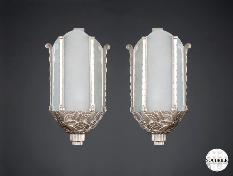 Two art deco wall lamps