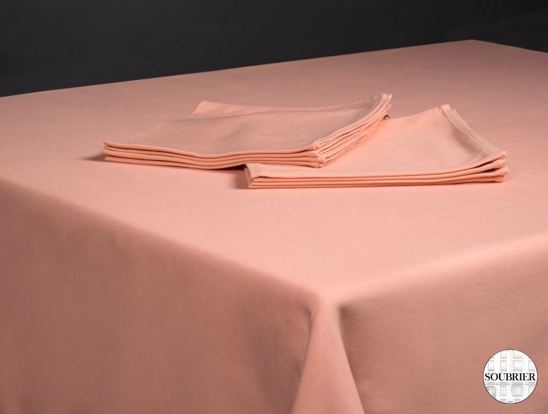 Salmon pink square tableclothes (x3)