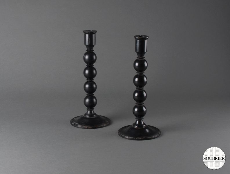 Wooden candlestick