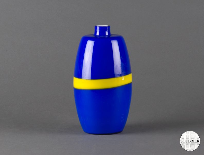 Vase en verre de Venise bleu