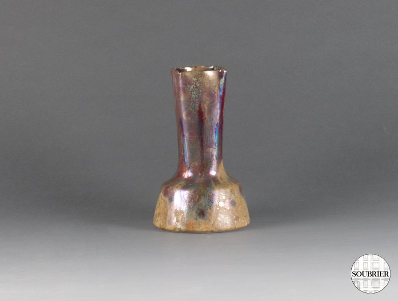 Iridescent earthenware vase