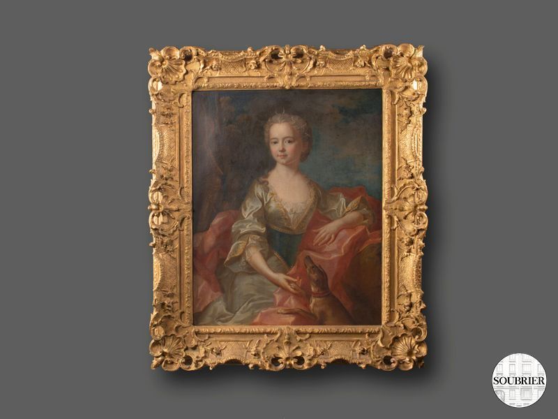 Tableau jeune fille cadre doré XVIII