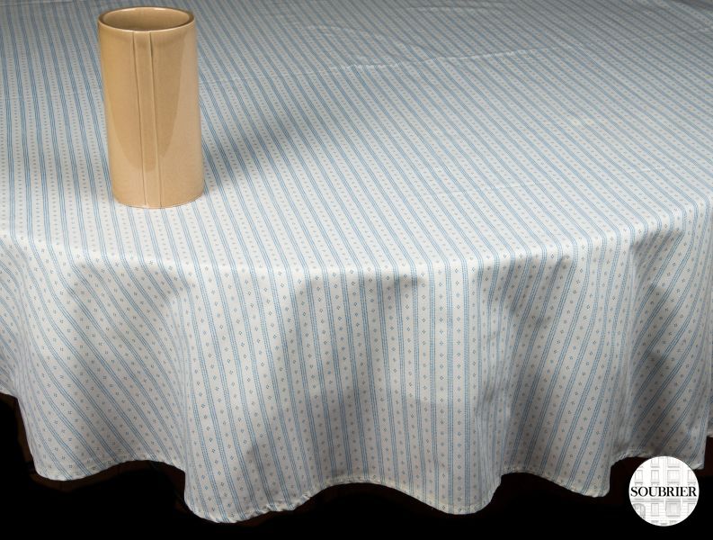 Round blue tablecloth