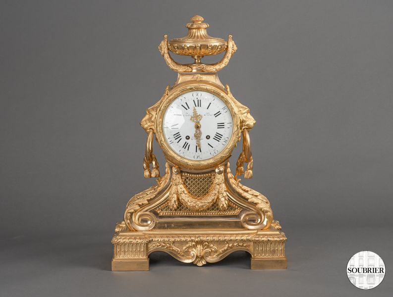 Golden brass clock