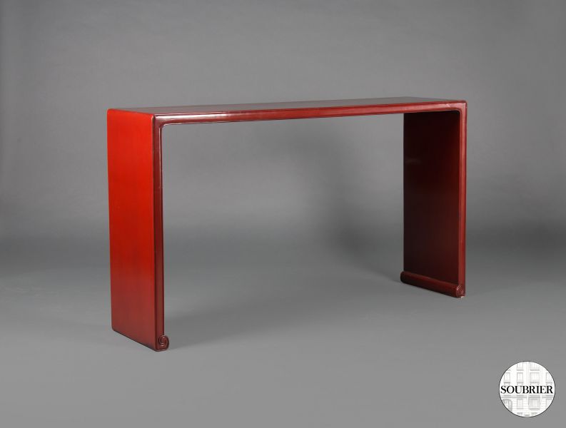 Console chinoise en laque rouge