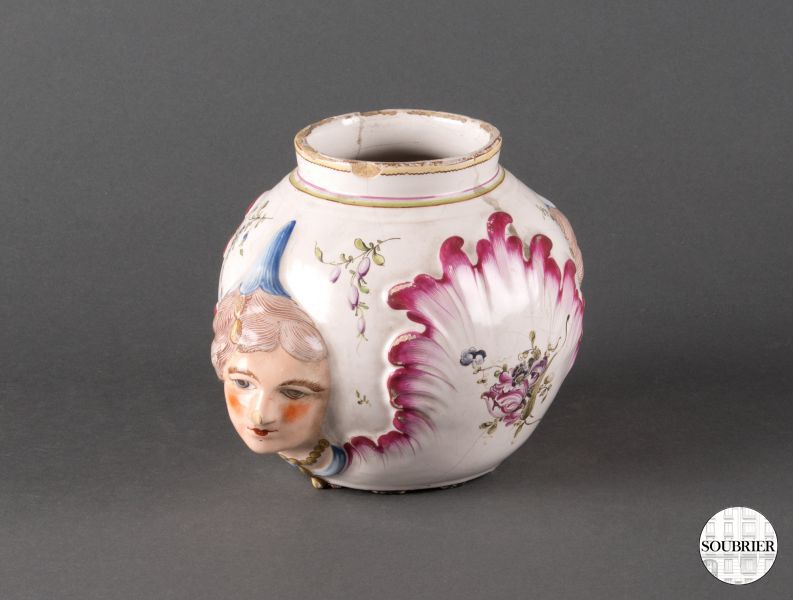 Pink woman earthenware vase