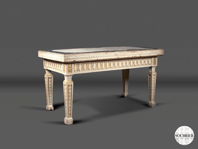 Console laquée blanc Louis XVI