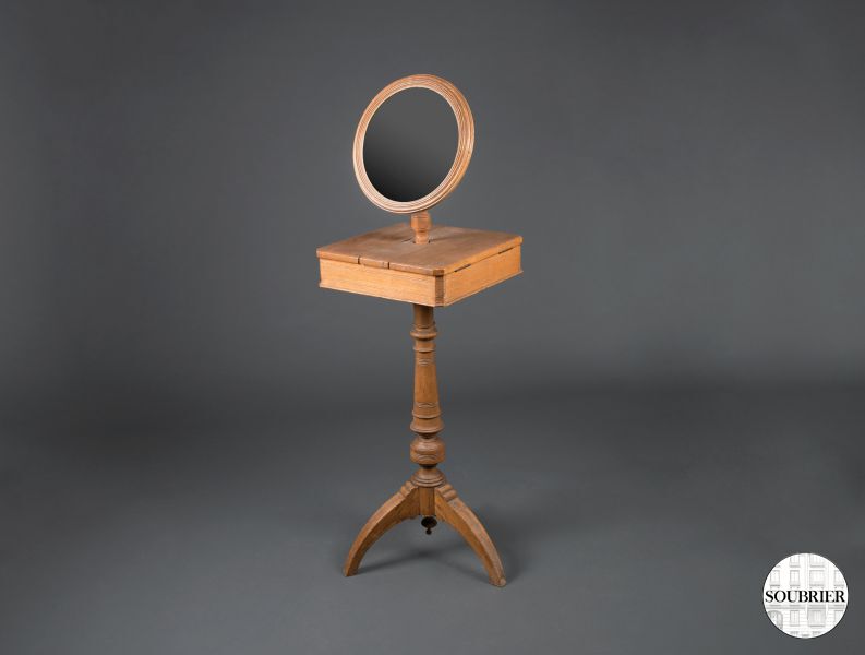 Barbière à miroir en bois