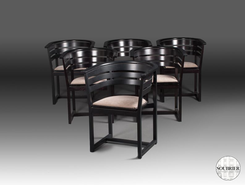 6 Fauteuils modernes noirs