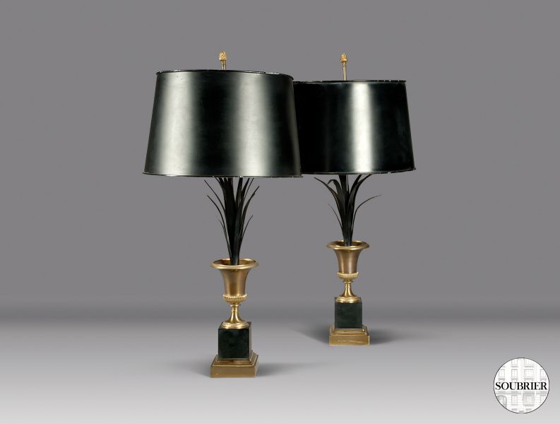 Lampes palmier en bronze