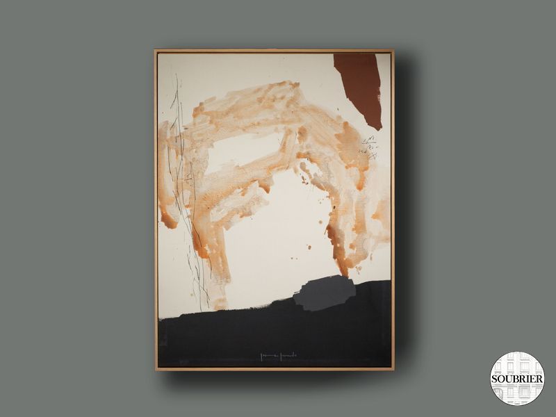 tableau moderne tache beige