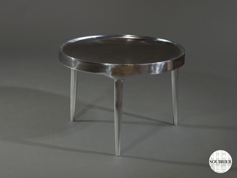 Table basse ronde en alu.