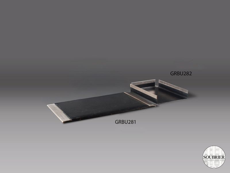 Garniture de bureau en cuir noir